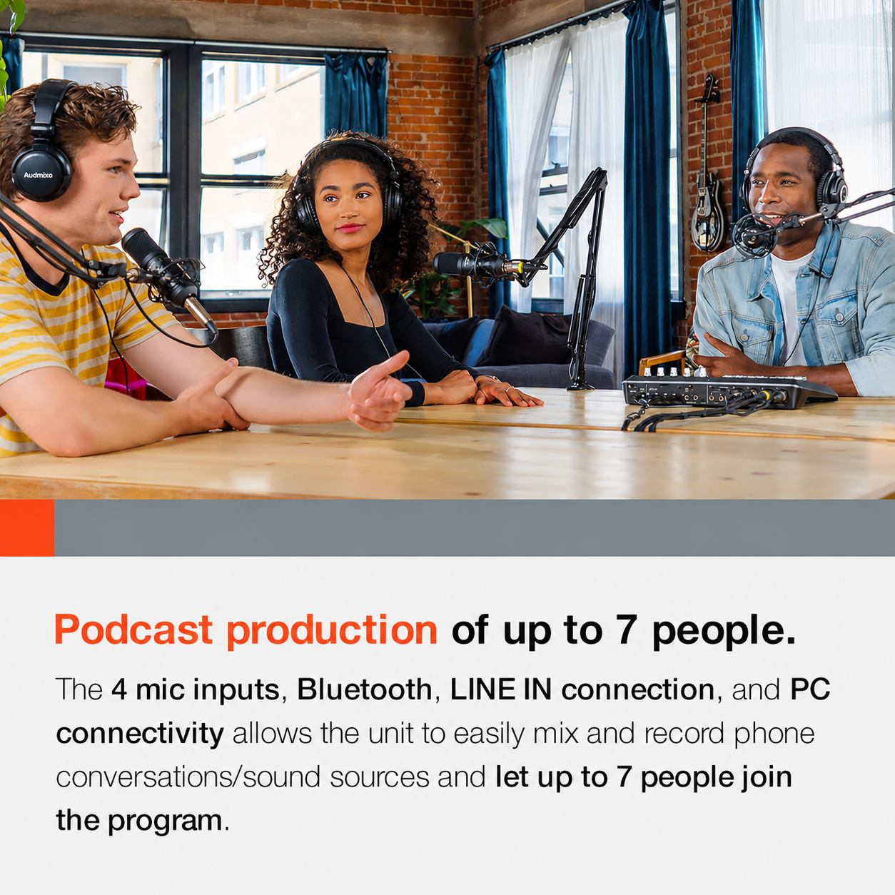 Mixcast 4 Podcast Production Studio with Mixer, Recorder & USB Audio Interface