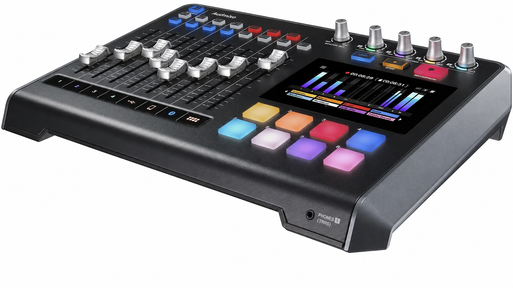 Mixcast 4 Podcast Production Studio with Mixer, Recorder & USB Audio Interface