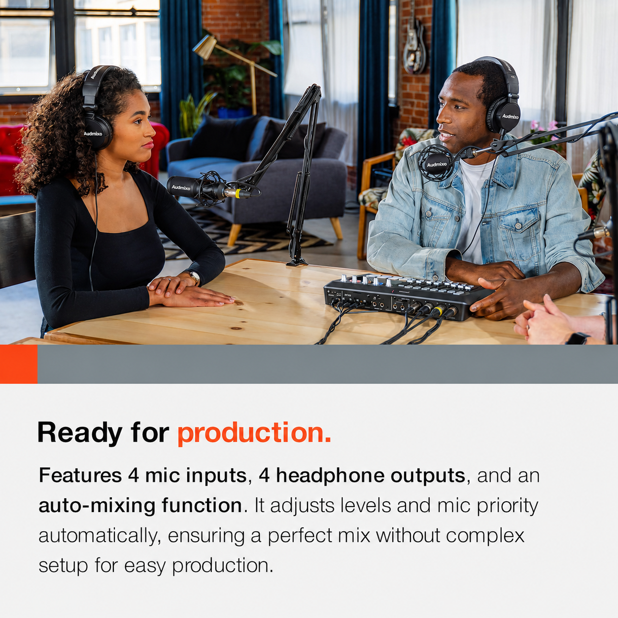 Mixcast 4 Podcast Production Studio with Mixer, Recorder & USB Audio Interface